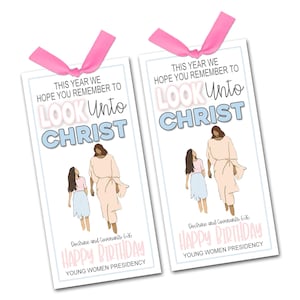 2025 Junge Damen Geburtstagsgeschenkanhänger, Junge Damen Geburtstagsgeschenk Anhänger, Look Unto Christ, LDS Junge Damen 2025, Junge Damen