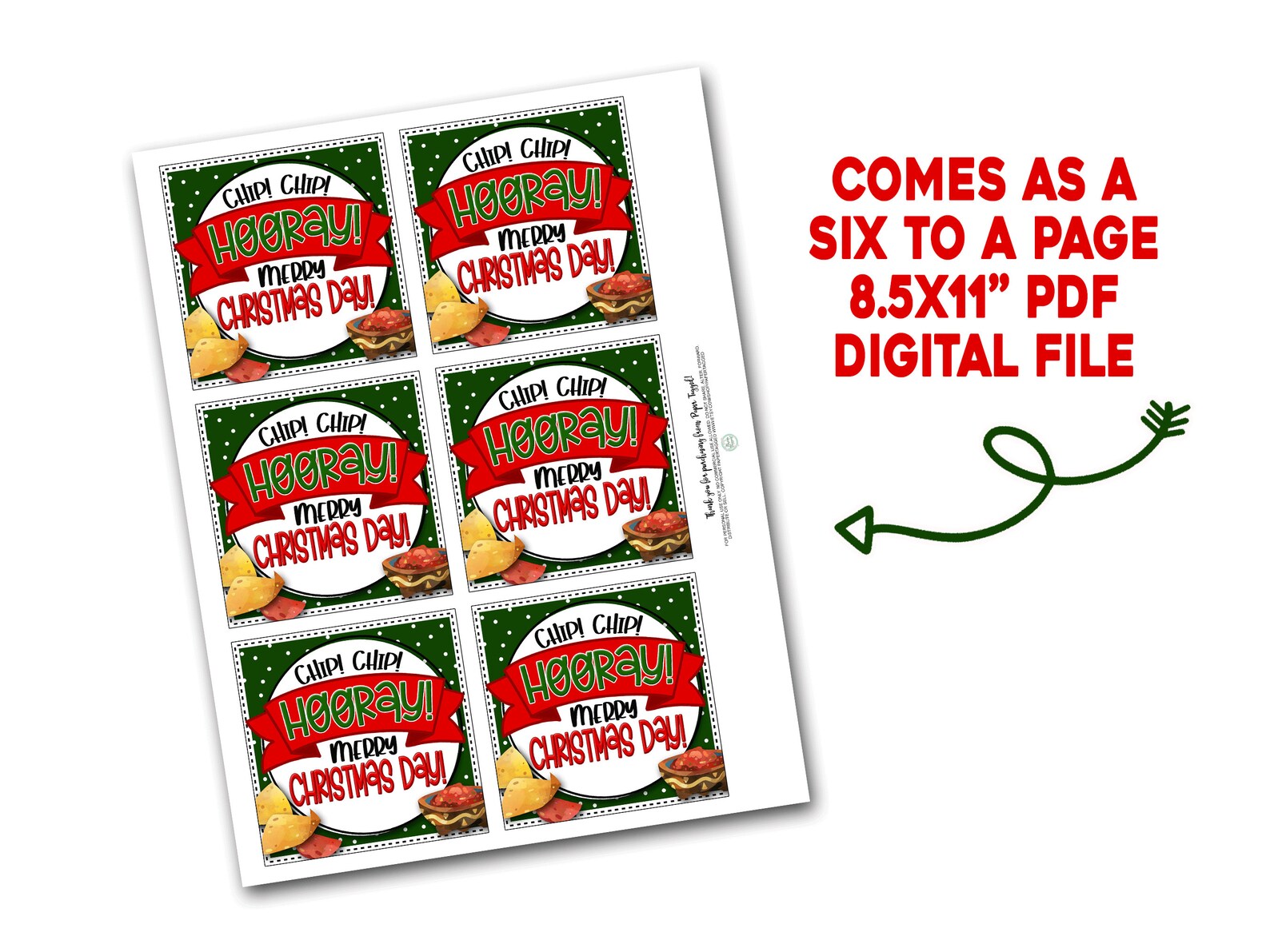 Chips and Salsa Christmas Neighbor Gift Christmas Gift Tag Etsy