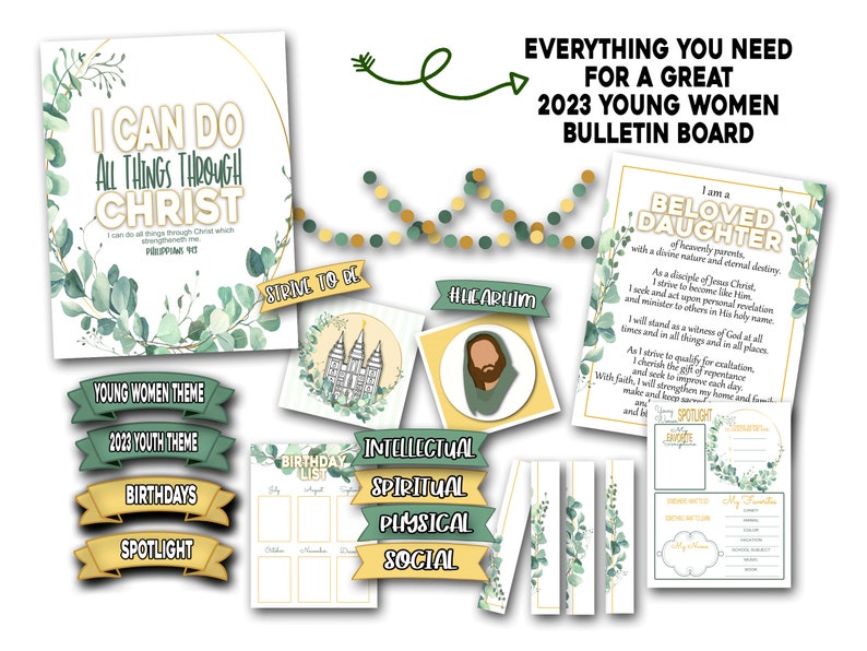 2023 Young Women Bulletin Board Kit LDS Young Women Theme I Etsy