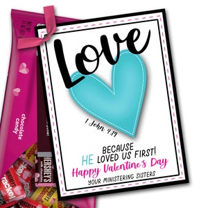 Regalo ministerial de San Valentín, Tarjeta ministerial de febrero, Folleto ministerial, Idea ministerial, Idea de regalo ministerial SUD, Etiqueta imprimible