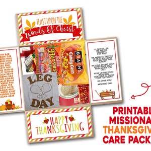 LDS Missionary Thanksgiving Package, Printable Missionary Thanksgiving Package, LDS Care Package, LDS Missionary Package, Missionary Mail