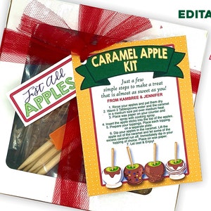 Caramel Apple Kit Printable Tags, Caramel Apple Gift Tags, Caramel Apple Kit DIY, Caramel Apple Kit Gift, Caramel Apple Tags, Gift Tags