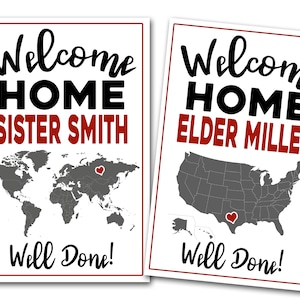 Missionary Posters, Mission Welcome Home Posters, Missionary Airport Poster, Heimkehr Poster, personalisierte Heimkehr Poster, Mission Map