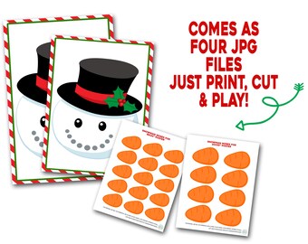 Pin the Nose on the Snowman Printable Christmas Class Party - Etsy