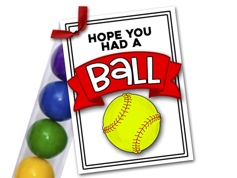 Softball Treat Tags Softball Good Luck Favor Tags Hope You Etsy
