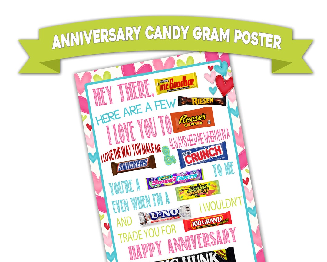 Anniversary Candy Bar Poster Anniversary Gift Digital Anniversary anniversary-candy-bar-poster-anniversary-gift-digital-anniversary