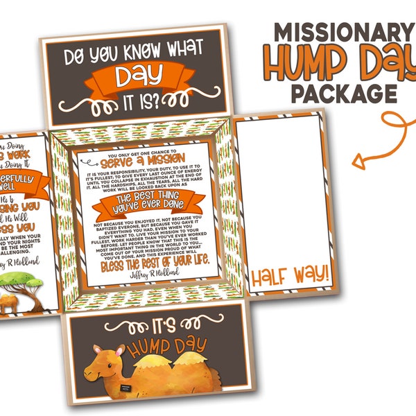 LDS Missionary Hump Day Package, Printable Missionary One Year Package, One Year Out Package, Halfway Package, LDS Missionary Package