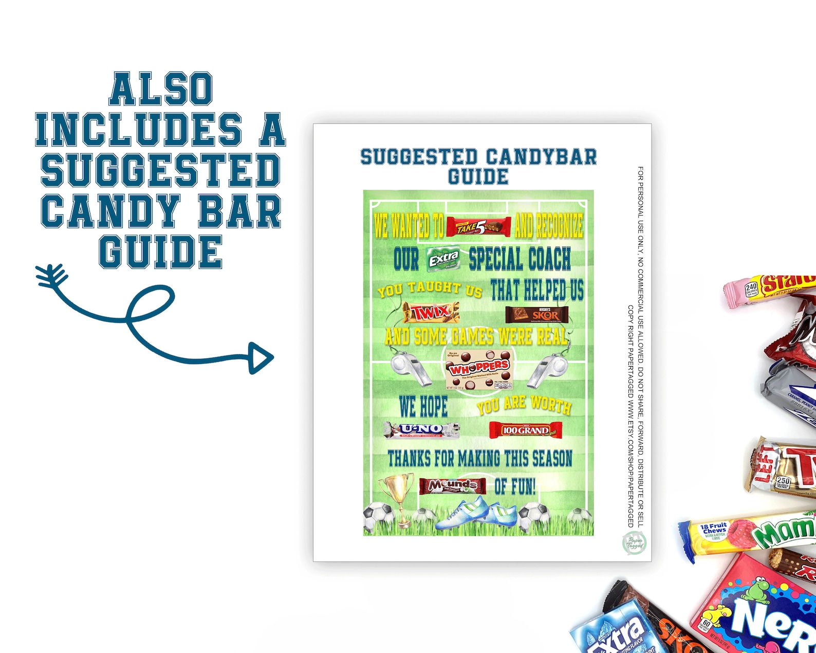 Soccer Coach Candy Gram Poster Coaches Thank You Gift Coach Etsy