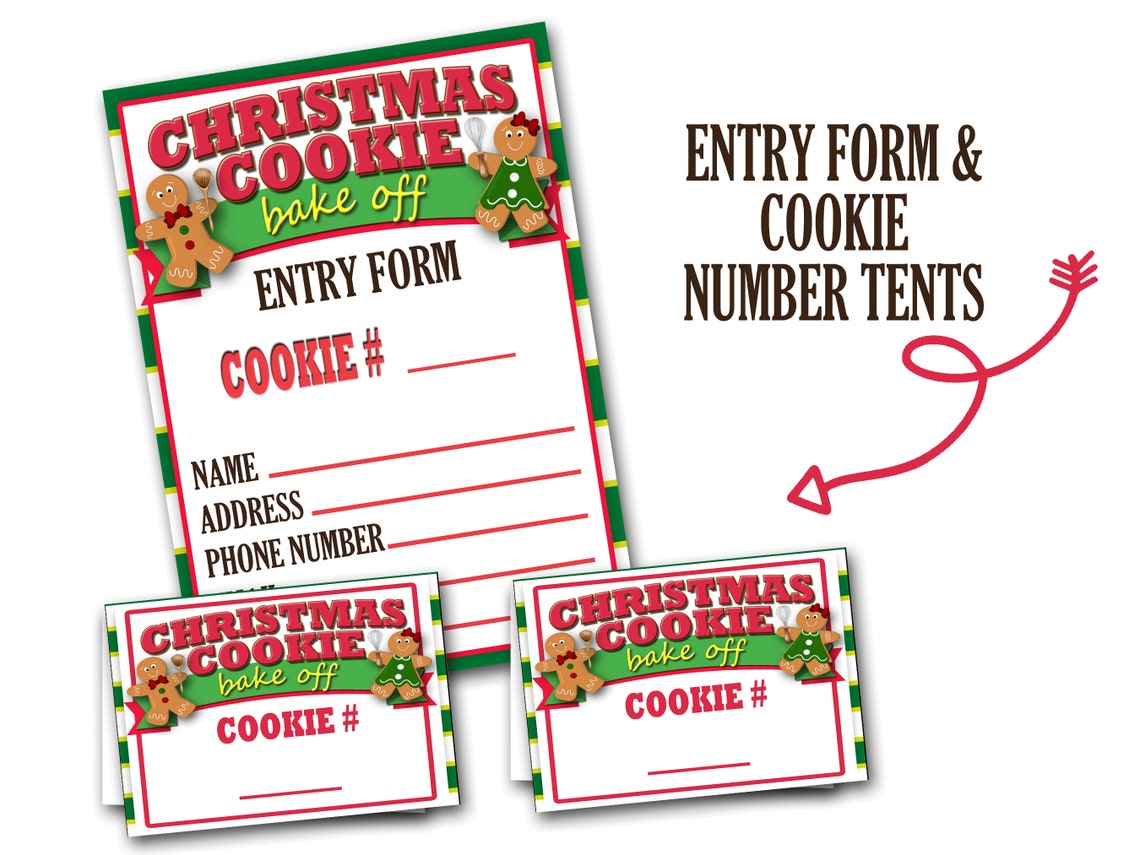 Christmas Cookie Bake off Competition Forms Cookie Etsy