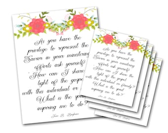 LDS Ministering Handout, Relief Society Handout, Ministering Printables,  Ministering Cards, LDS Ministering Interviews, RS Handout