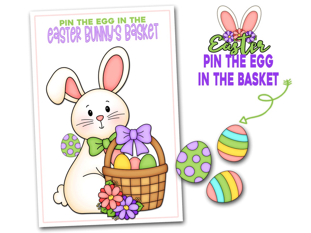 Easter Pin the Egg in the Basket, Easter Game, Printable Easter Party ...