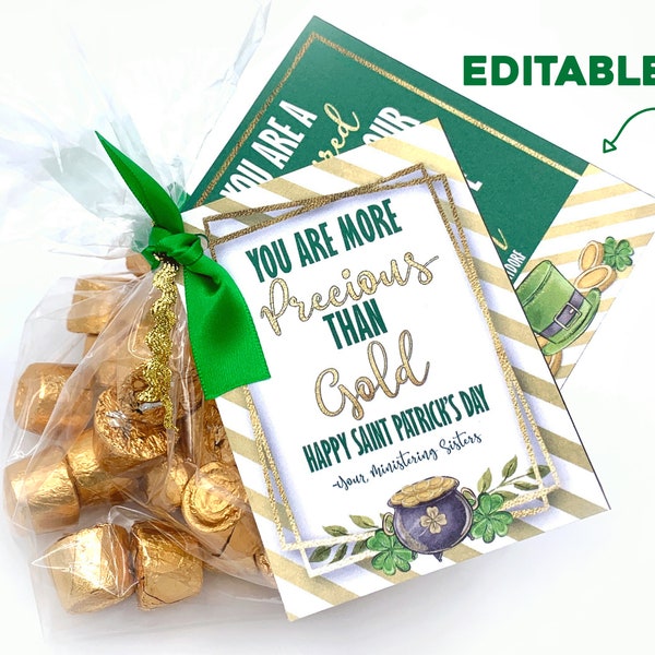 Saint Patrick's Day Ministering Idea, Ministering Tag, March Ministering Tag, Young Women, LDS Ministering Ideas, LDS Printables