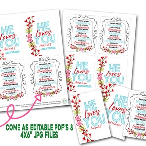 Valentines Ministering Gift, February Ministering Card, Ministering Handout, Ministering Idea, LDS Ministering Gift Idea, Printable Tag image 4