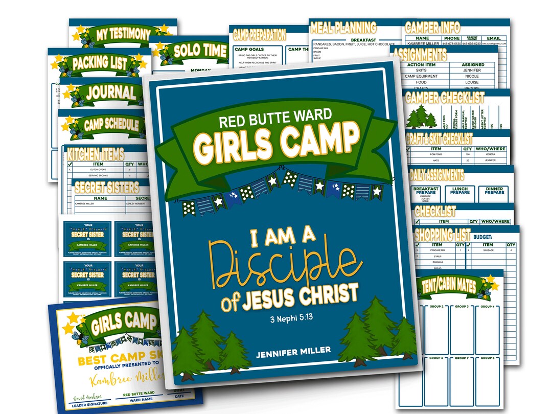2024 Young Women Girls Camp Planner, Young Women Girls Camp Journal ...