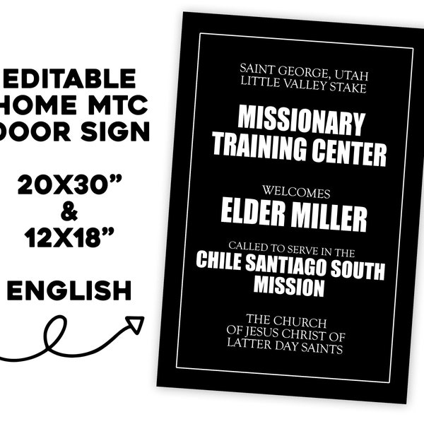 Latter Day Saint Home MTC Door Sign, LDS Mission, Home Missionary Training Center Sign, Welcome to MTC, Latter Day Saint Mission