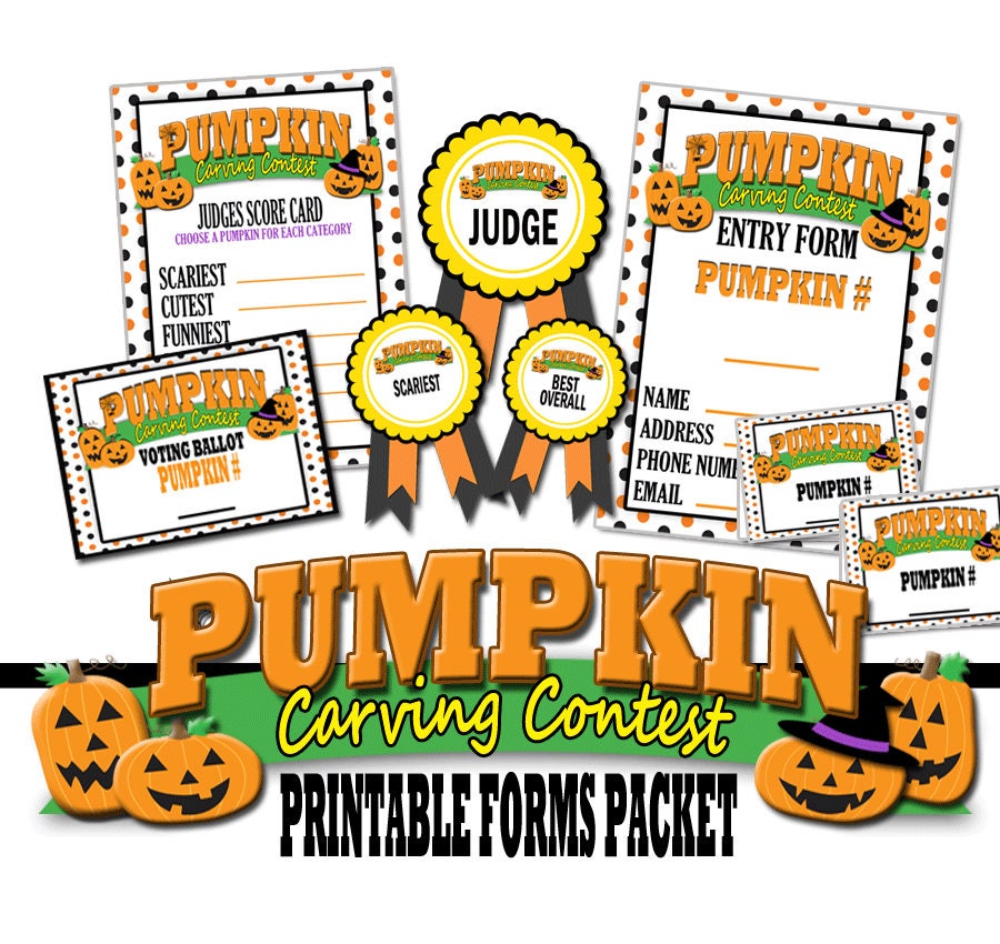 Pumpkin Carving Contest Printable Forms Packet Pumpkin Carving ...