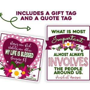 Valentines Ministering Gift, February Ministering Card, Ministering Handout, Ministering Idea, LDS Ministering Gift Idea, Printable Tag