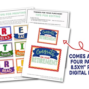 Retirement DIY Kit, Retirement Gift, Printable Retirement Gift, Congratulations on Your ...
