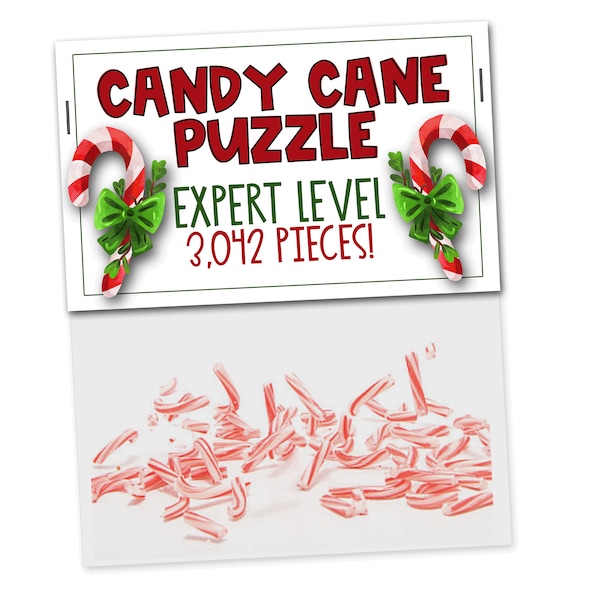 Candy Cane Puzzle, Gag Gift, White Elephant Gifts, Christmas Gag Gifts, Last Minute Gift, Funny Gift, Christmas White Elephant Gift