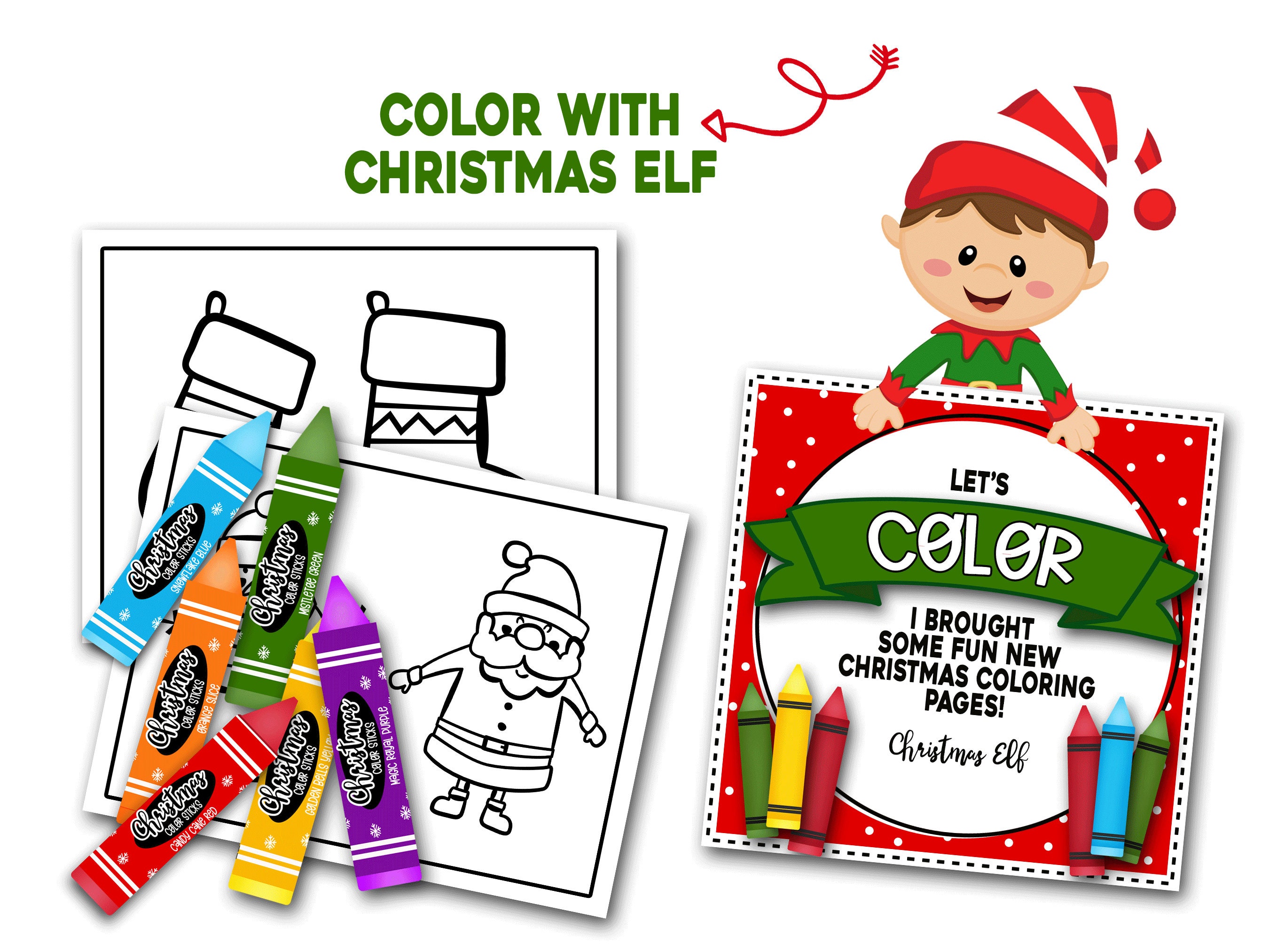 42 Discover Joy with These Easy and Fun Christmas Crafts for Kids! 28 Christmas Elf Coloring Pages, Color with Elf, Color Stick Wrappers,…