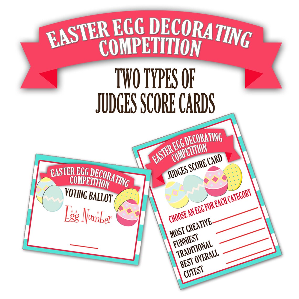 Easter Egg Decorating Contest Forms Packet Eastaer Egg Judges Etsy