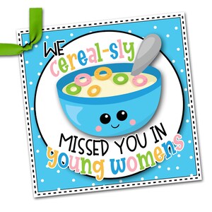 Vous nous avez manqué dans les étiquettes cadeaux pour jeunes femmes, imprimables pour jeunes femmes, imprimables pour jeunes femmes LDS, étiquettes de céréales froides vous ont manqué, chute de porte