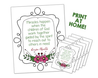 LDS Ministering Handout, Relief Society Handout, Ministering Printables,  Ministering Cards, LDS Ministering Interviews, RS Handout, Miracle