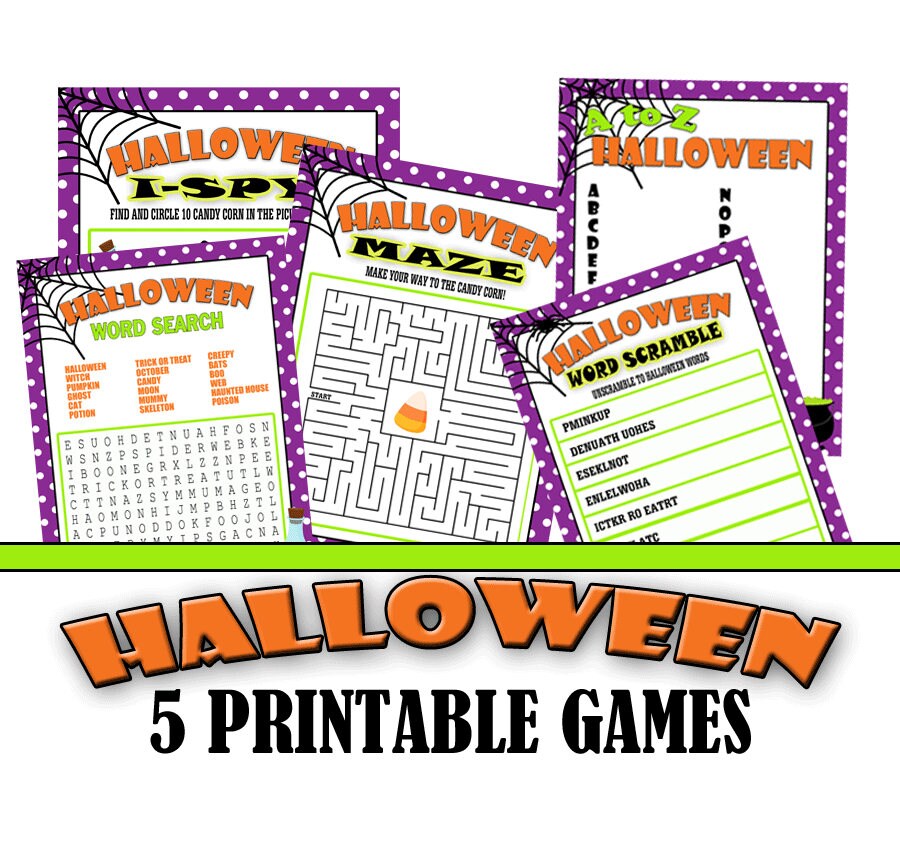 Halloween Printable Games Class Halloween Party Class Party | Etsy