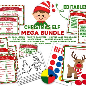 Elf Idea, Easy Elf Ideas, Printable Elf Ideas, Quick Elf Ideas, Family Tradition, Christmas Elf Idea, Last Minute Elf Printable, Mega Bundle