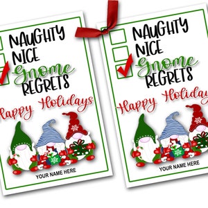 Gnome Christmas Gift Tags, Gnome betreurt Christmas Gift Tag, Gnome Happy Holidays, Gift Tag, Holiday Neighbor Gift, Collega Gift Tags