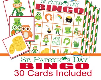 St. Patricks Day Party Bingo Game, St. Patty's Party Game, St. Patrick's Class Party, St. Pattys Day Group Game, Class Party, Valentine Game