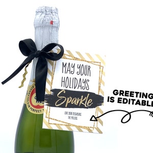 Weihnachtsgeschenkanhänger, Weihnachtsgeschenkanhänger, Festlichkeitsanhänger, einfaches Weihnachtsnachbargeschenk, bedruckbar, Mitarbeitergeschenk, preiswert, Champagneranhänger