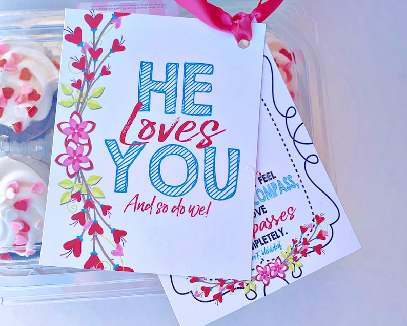 Valentines Ministering Gift, February Ministering Card, Ministering Handout, Ministering Idea, LDS Ministering Gift Idea, Printable Tag image 1