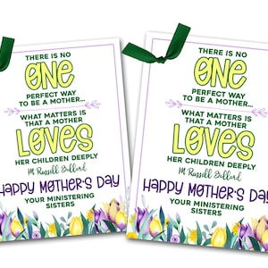 Etiqueta de regalo ministerial del Día de la Madre, Etiqueta ministerial, Etiqueta ministerial de mayo, Folleto del Día de la Madre, Día de la Madre Ministradora de la Sociedad de Socorro SUD
