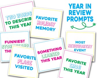 Year in Review Prompts, New Years Eve Activities, Family Friendly New Years Eve, New Years Eve Activities for Kids, Printable Party Game