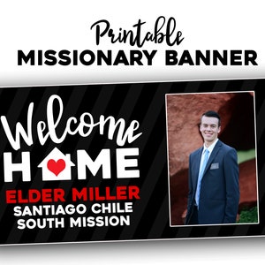 Missionary Homecoming Banner, Mission Welcome Home Banner, Missionary Airport Banner, Personalized Homecoming Banner, Photograph Banner