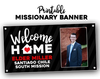 Mission Homecoming Banner, Mission Welcome HomeComing Banner, Mission Airport Banner, Personalisiertes Homecoming Banner, Foto Banner