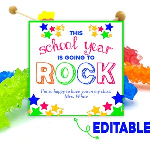 Back to School , School is Going to Rock, Back to School Gift from Teacher, Back to School Encouragement Gift Tag, First Day of School