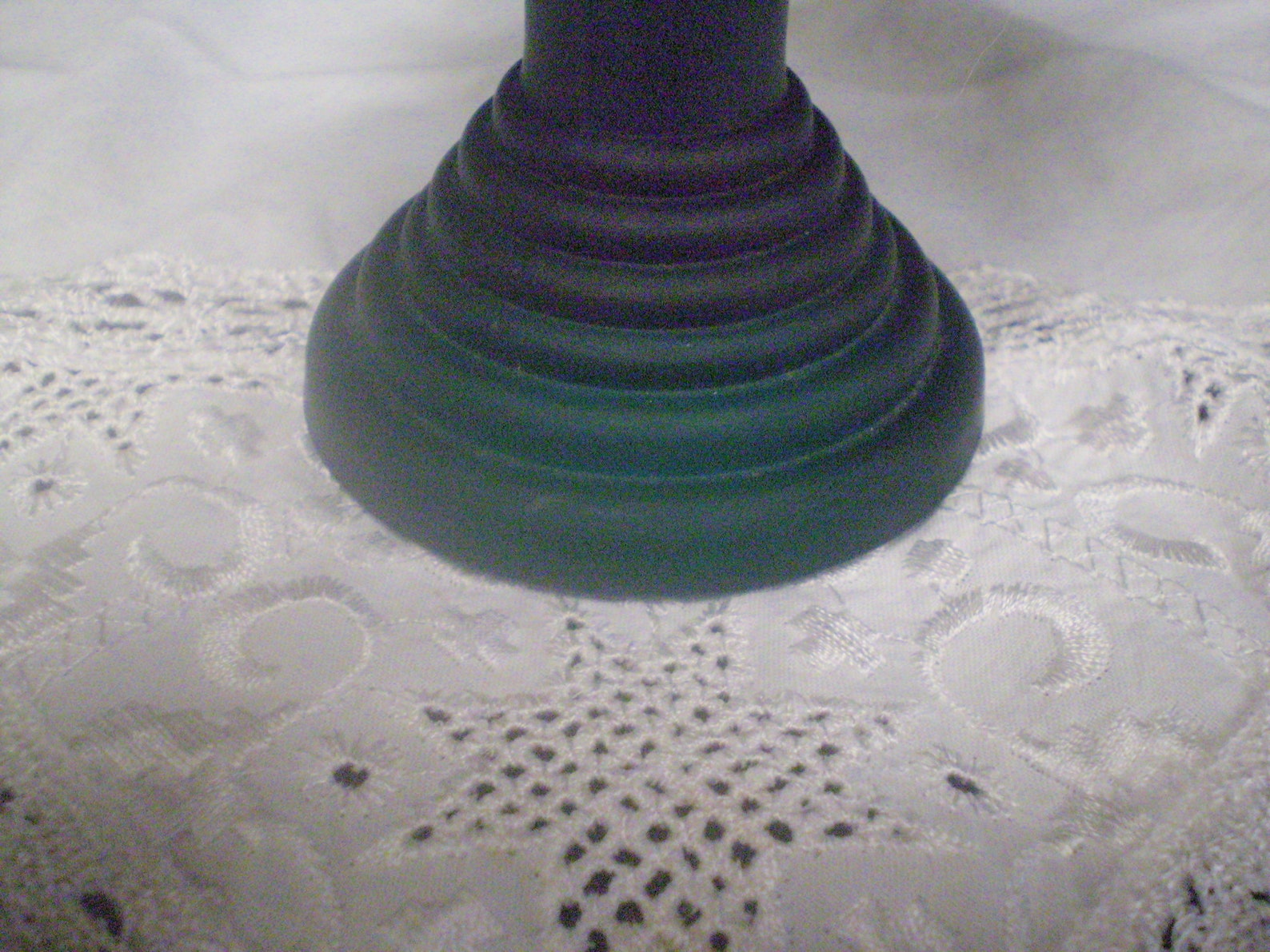 Teal Glass Candle Holder Pincushion Etsy