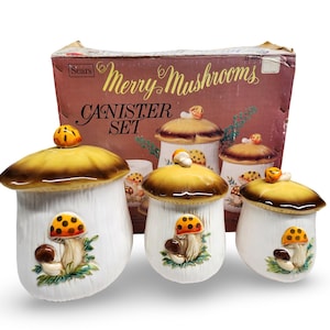 Merry Mushroom Sears 1978 Canisters - Etsy