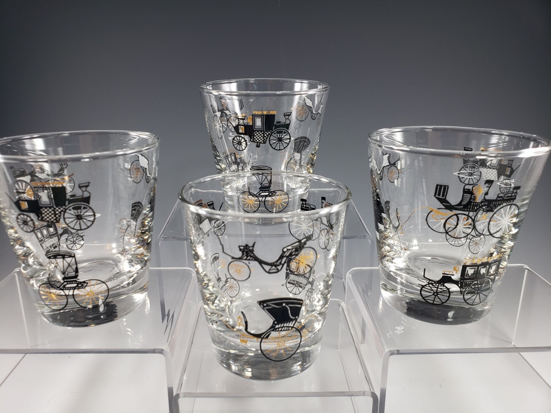 MCM 1952 Libbey Carriages Rocks Whisky Glasses Set of 4 or 8 - Etsy Italia