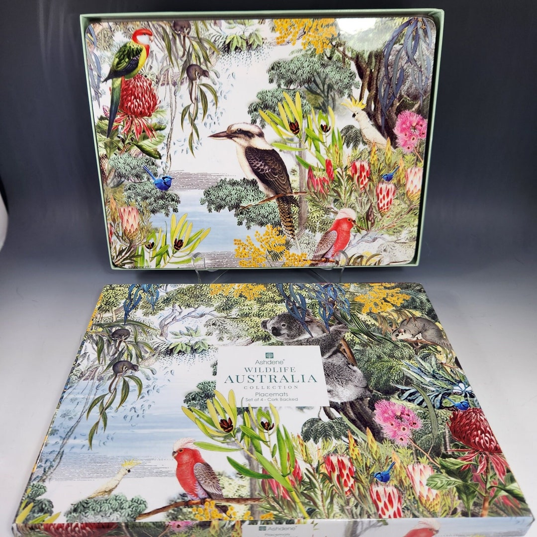 Ashdene Cork Backed Placemats wildlife Australia Etsy