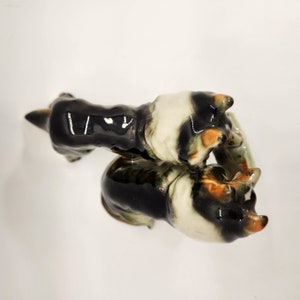 Two Collie Dogs w Newspaper Porcelain Figurine Hand Painted Original Label by Royal Japan image 7