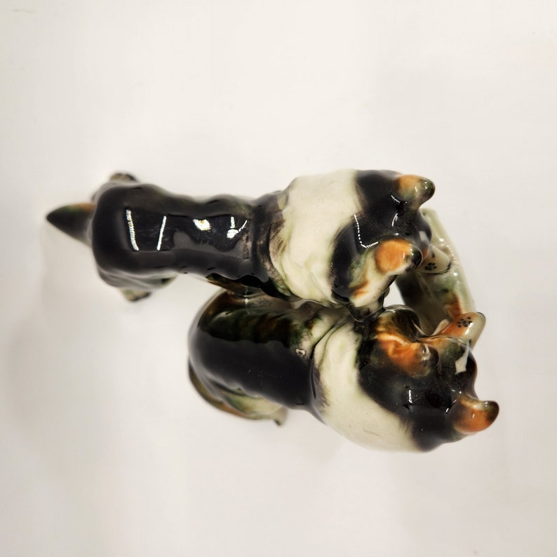 Two Collie Dogs w Newspaper Porcelain Figurine Hand Painted Original Label by Royal Japan image 7