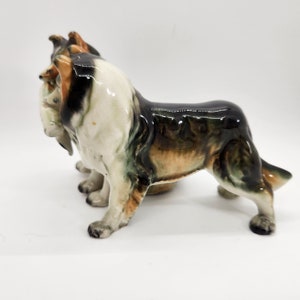 Two Collie Dogs w Newspaper Porcelain Figurine Hand Painted Original Label by Royal Japan image 5