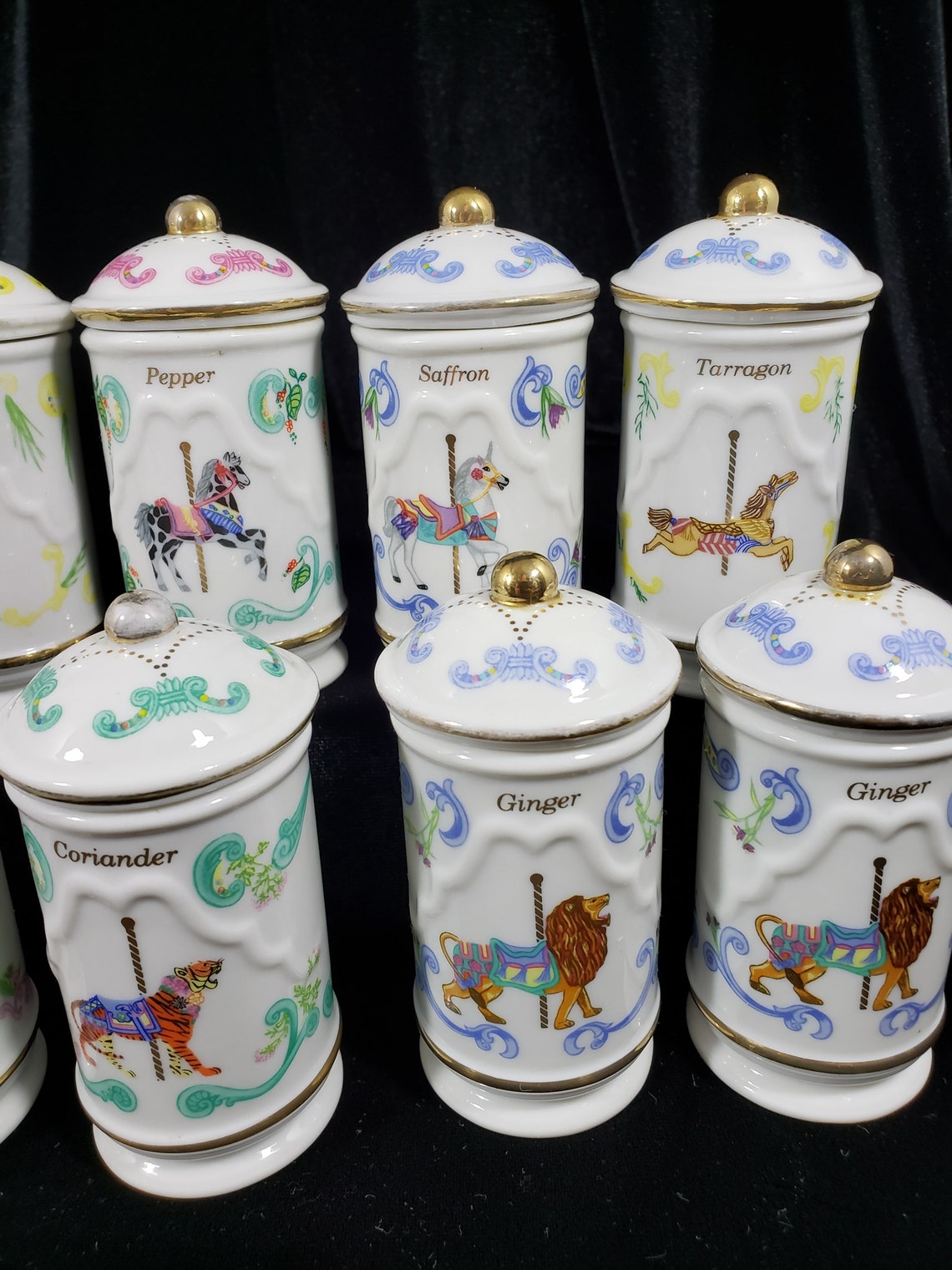 1993 Lenox Carousel Spice Jars USA only 4 left Etsy