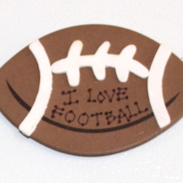 I Love Football Wooden Football MAGNET-sports fan-pigskin-Super Bowl-High School-College-Fantasy-quarterback