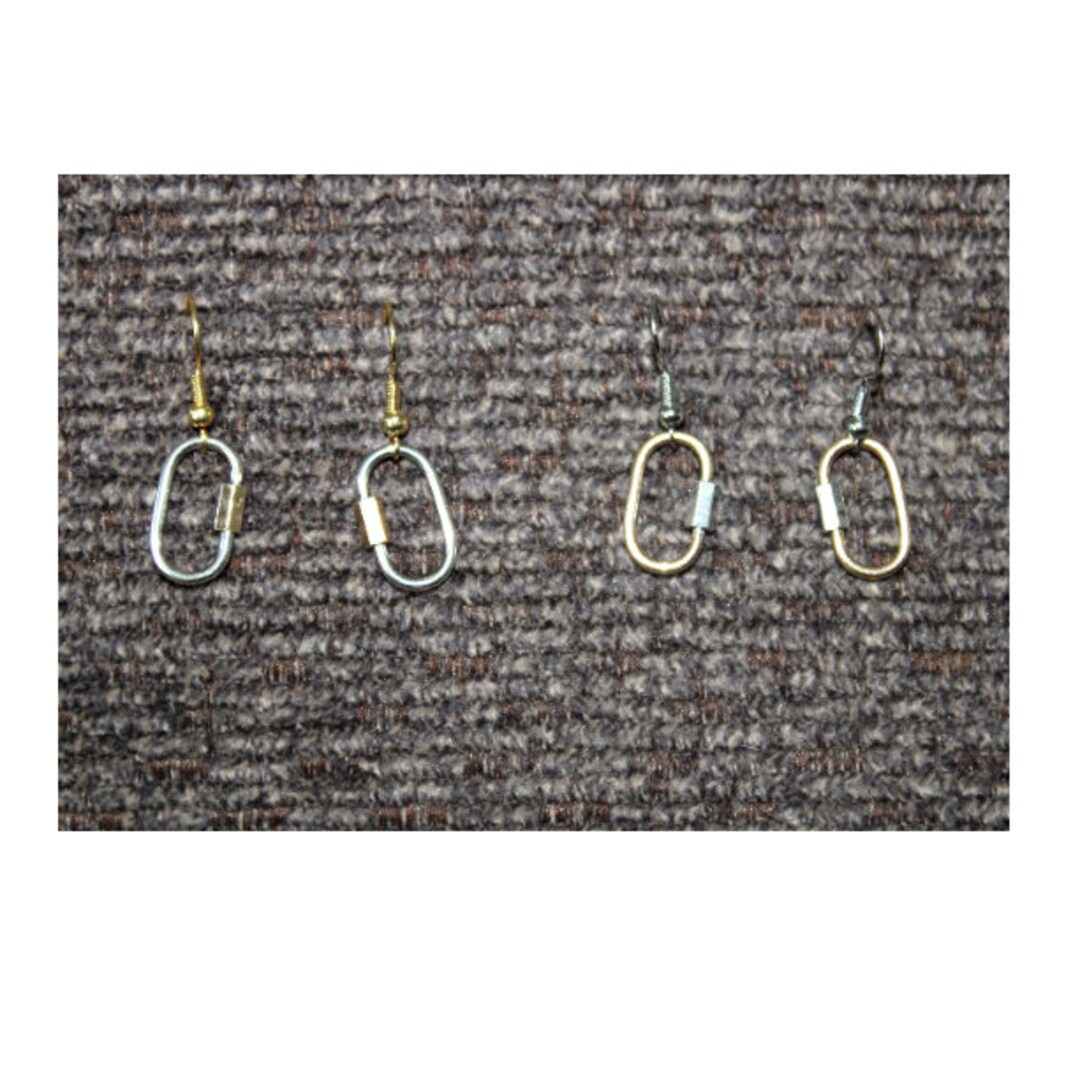 Micro-mini Locking Carabiner Dangle Earrings-rock Climbing-caving ...