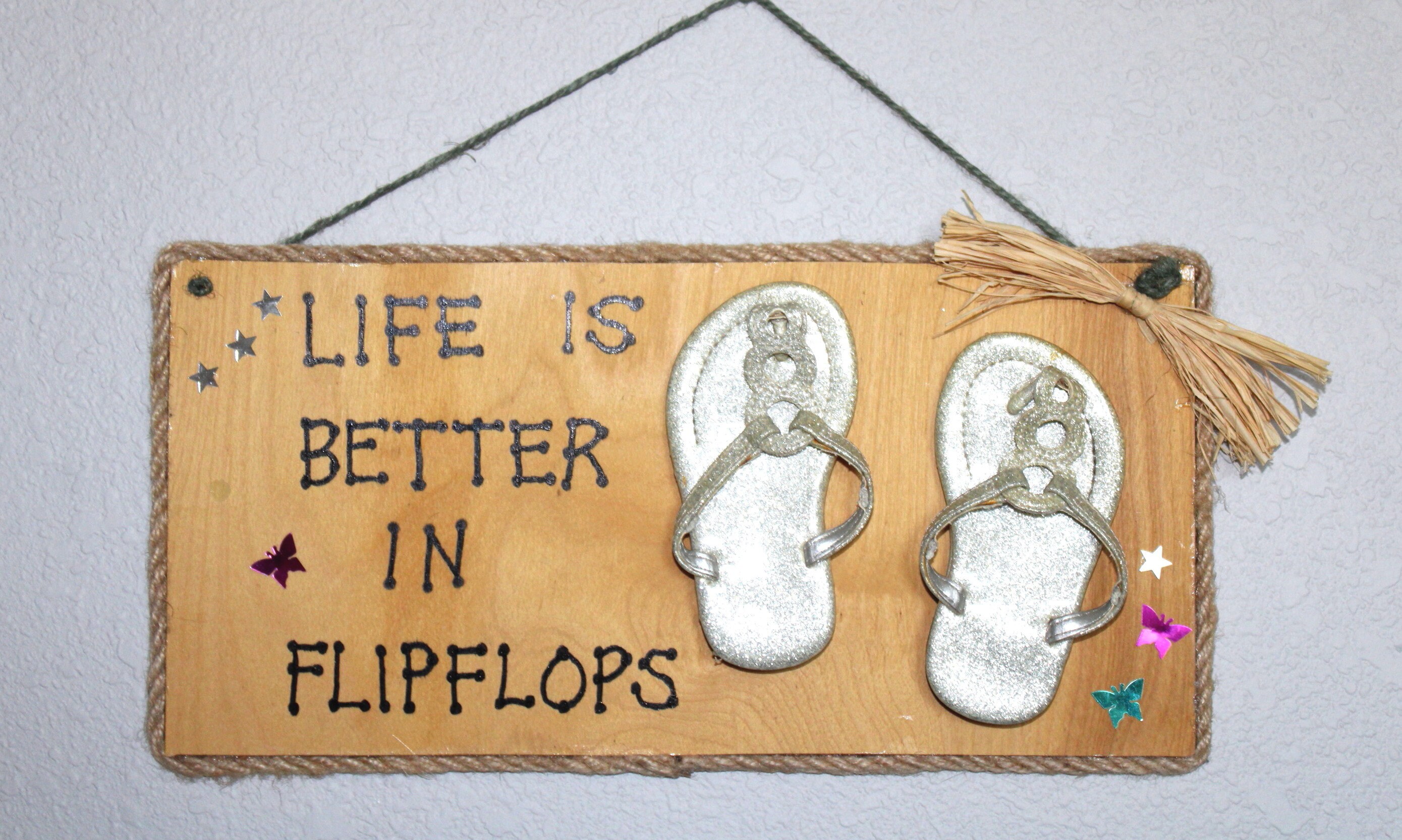 Life is Better in Flipflops Wooden Sign Plaque Beach Seashore Summer ...
