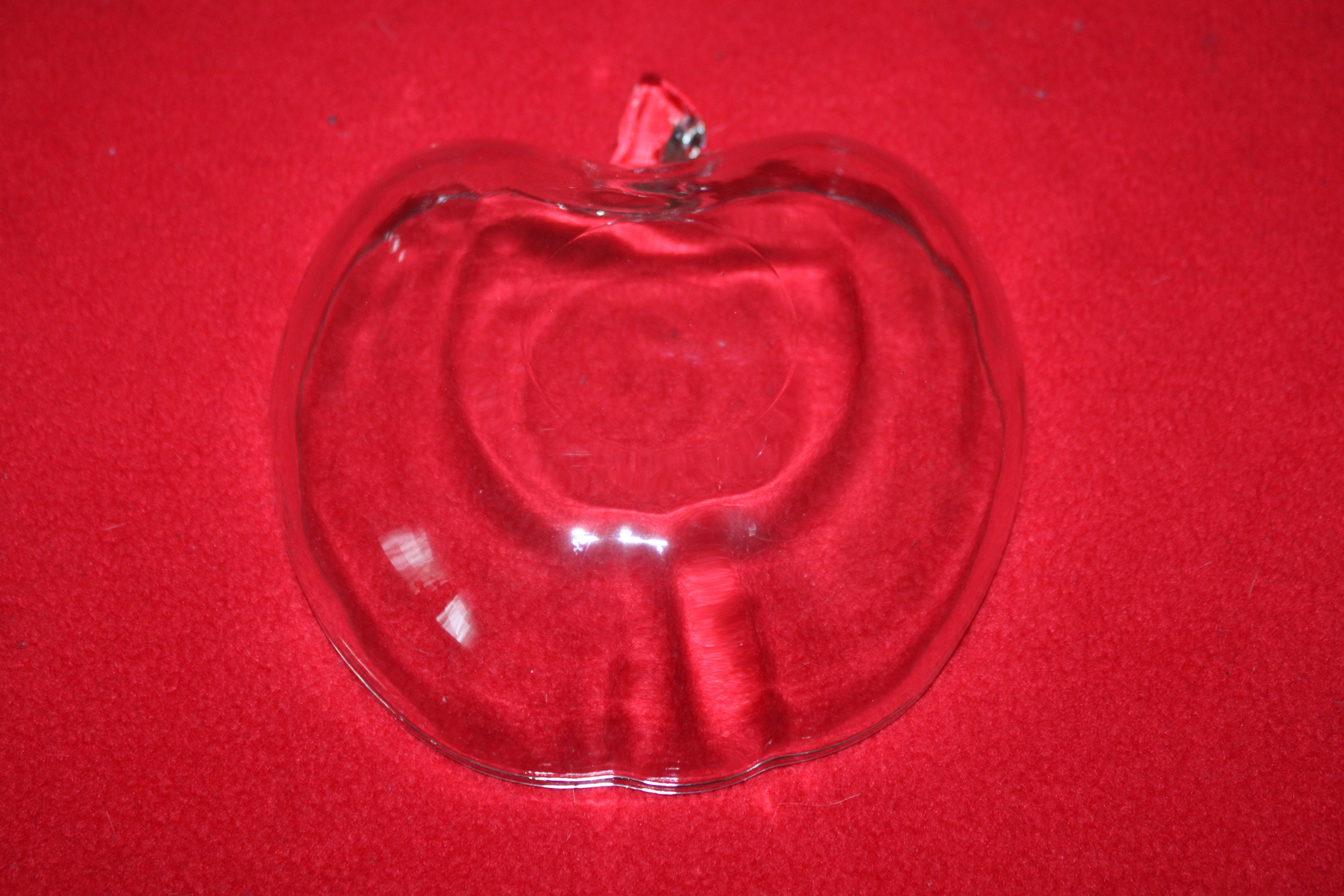Set of 3 Clear Glass APPLE Dishes 6 Inch Diametercandy Etsy